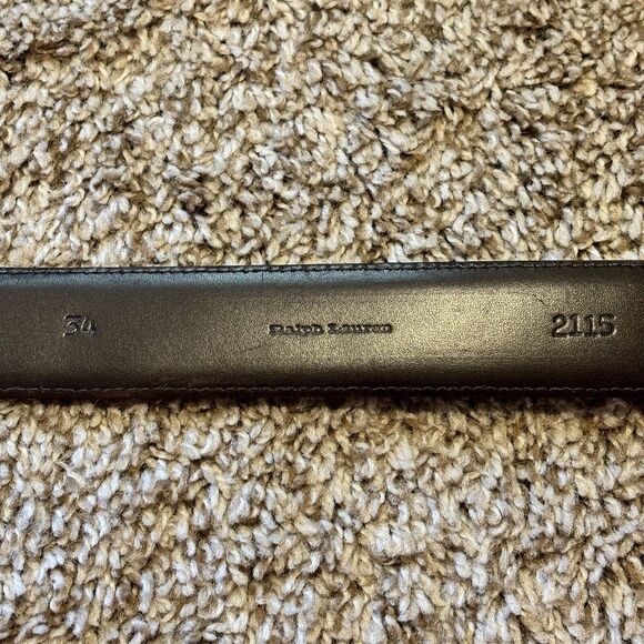 RALPH LAUREN BROWN LEATHER BELT 34" Capsule Normcore Minimalist Classic Corpcor - Picture 5 of 7